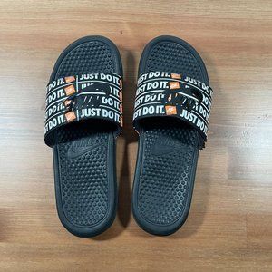 Nike Mens Benassi JDI Just Do It Print Slides Sandals Slippers House Shoes Sz 9
